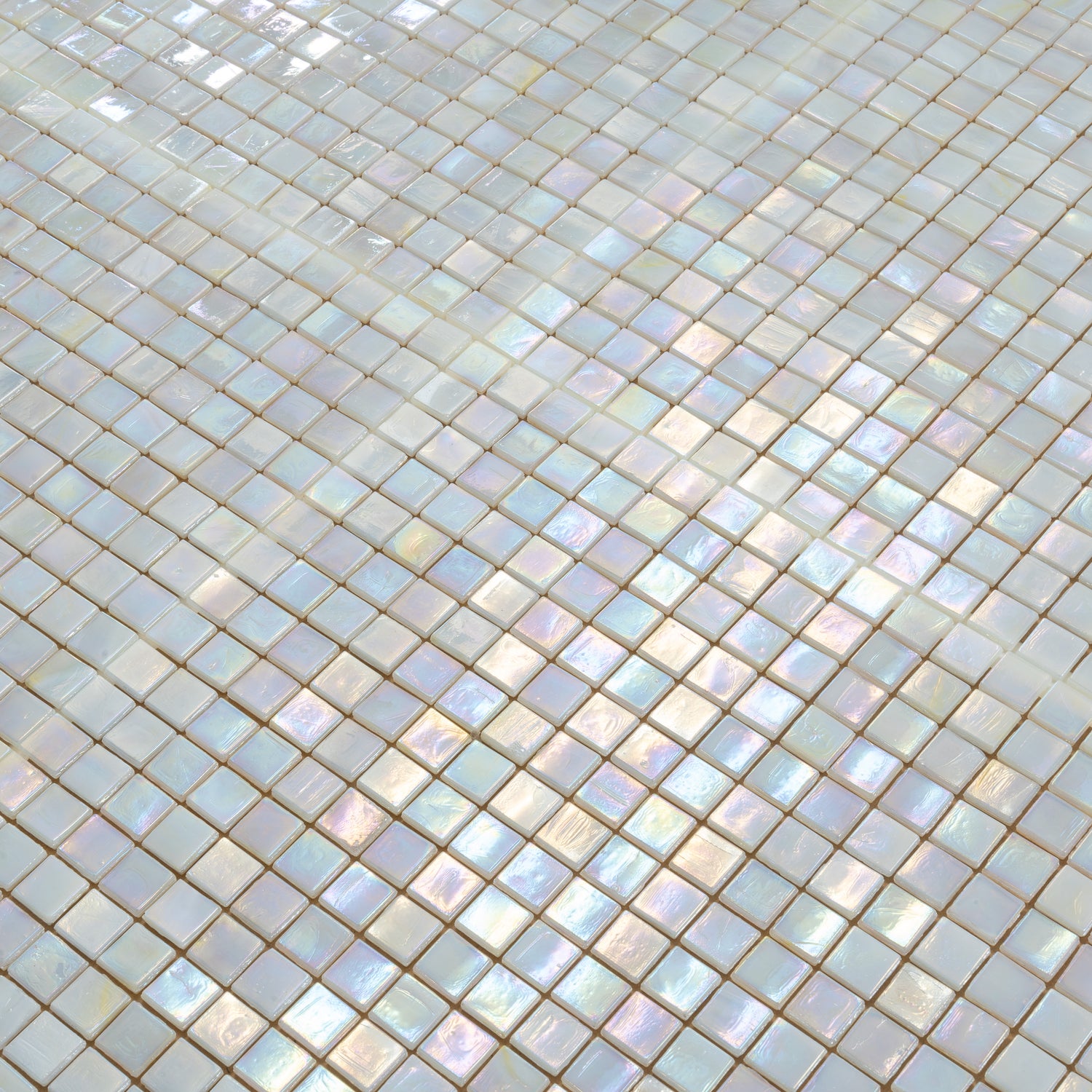 Light Beige 12x12 Glossy Uniform Square Glass Mosaic Tile (20 pack, 18.69 sq ft/case) - Sample