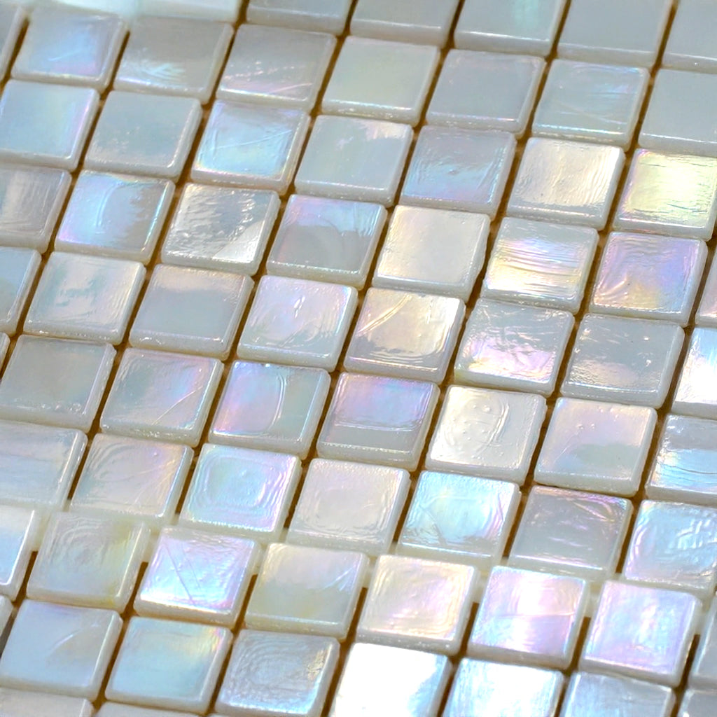 Light Beige 12x12 Glossy Uniform Square Glass Mosaic Tile (20 pack, 18.69 sq ft/case) - Sample