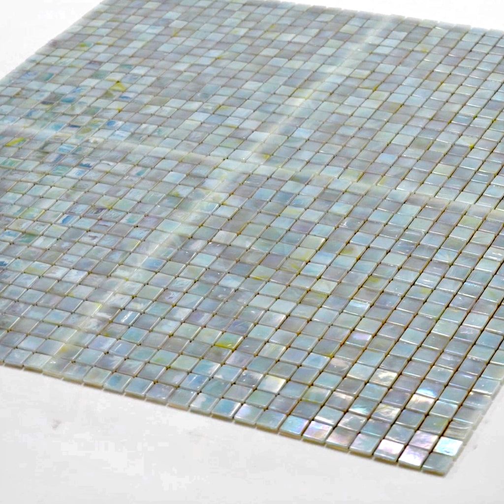 Light Beige 12x12 Glossy Uniform Square Glass Mosaic Tile (20 pack, 18.69 sq ft/case) - Sample