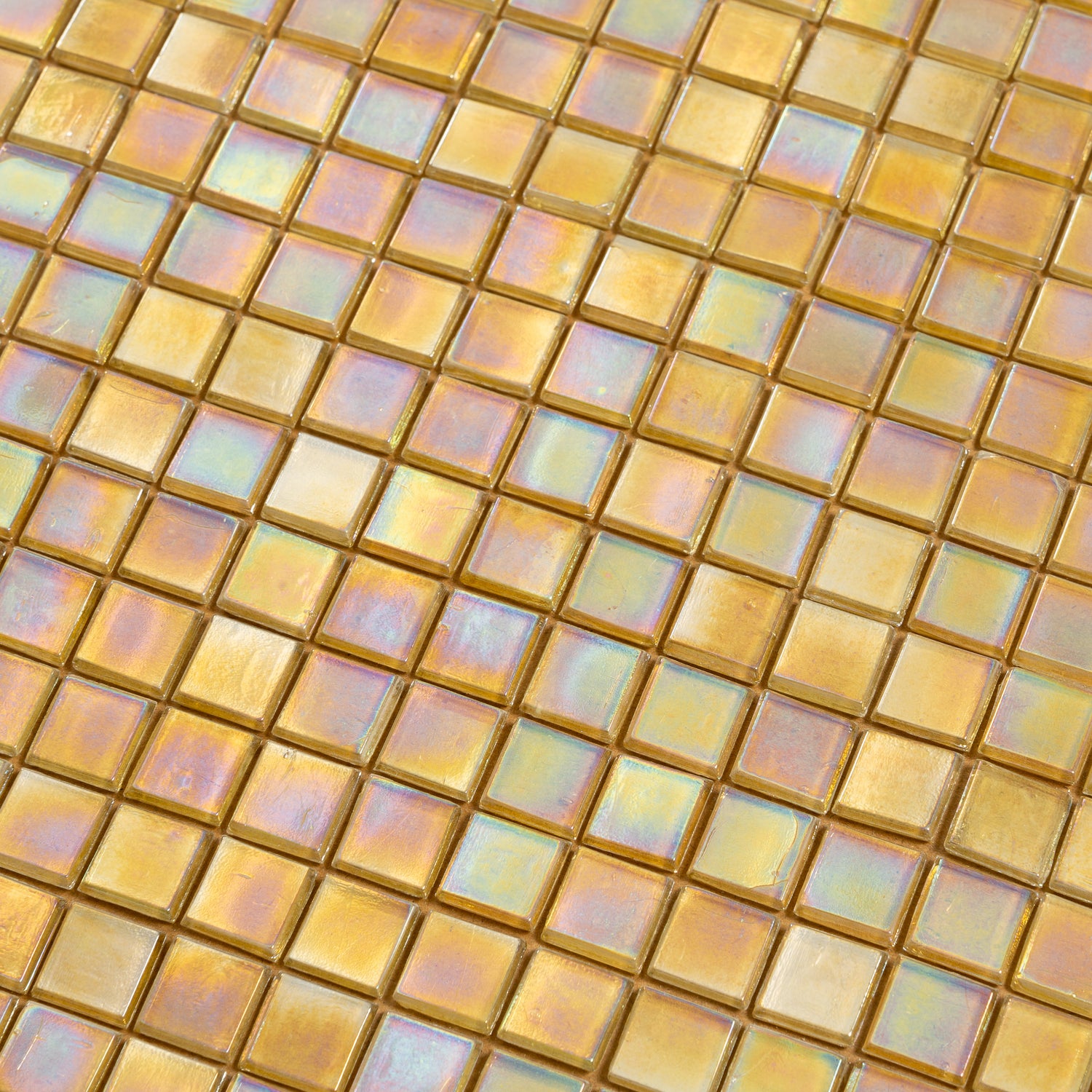 Light Shimmer Beige 12x12 Glossy Uniform Square Glass Mosaic Tile (20 pack, 18.69 sq ft/case) - Sample