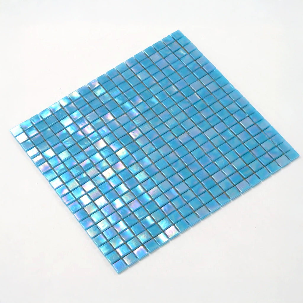 Sea Blue 12x12 Glossy Uniform Square Glass Mosaic Tile (20 pack, 18.69 sq ft/case) - Sample