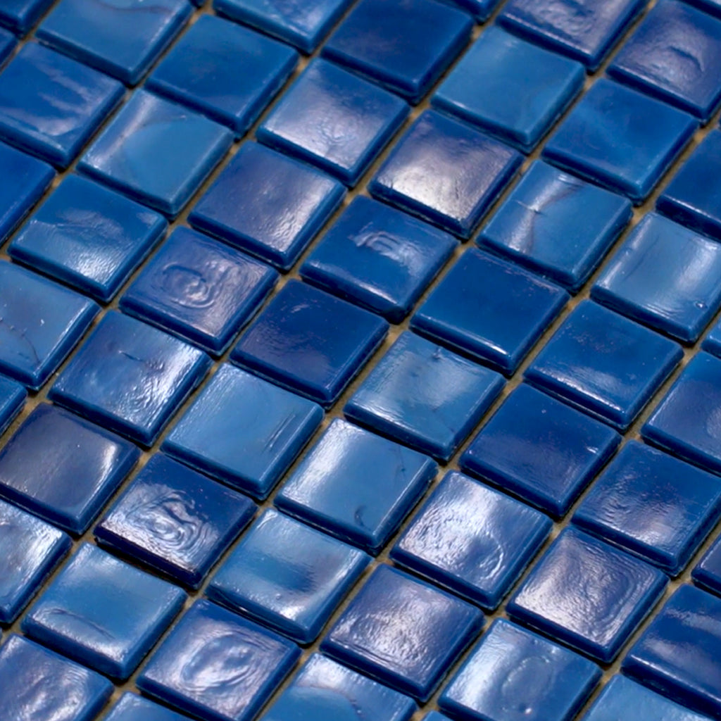 Navy Blue 12x12 Glossy Uniform Square Glass Mosaic Tile (20 pack, 18.69 sq ft/case)