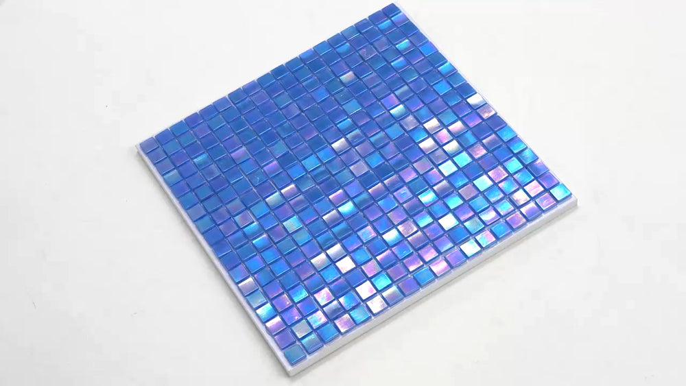 Azure Blue 12x12 Glossy Uniform Square Glass Mosaic Tile (20 pack, 18.69 sq ft/case)