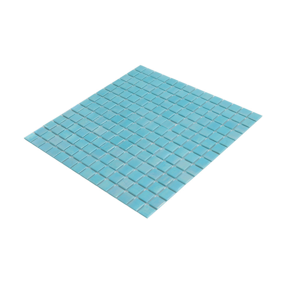 Cyan Blue 12x12 Uniform Square Glossy Glass Mosaic Tile (20 pack, 20 sq ft/case) - Sample