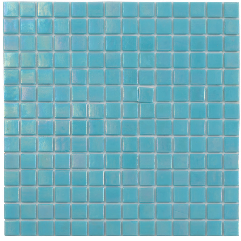 Cyan Blue 12x12 Uniform Square Glossy Glass Mosaic Tile (20 pack, 20 sq ft/case) - Sample