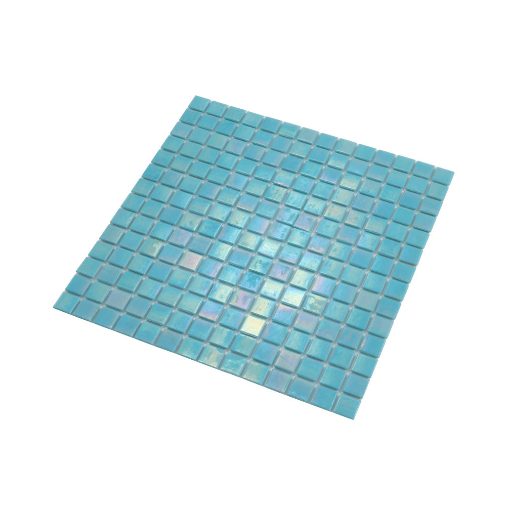 Cyan Blue 12x12 Uniform Square Glossy Glass Mosaic Tile (20 pack, 20 sq ft/case) - Sample