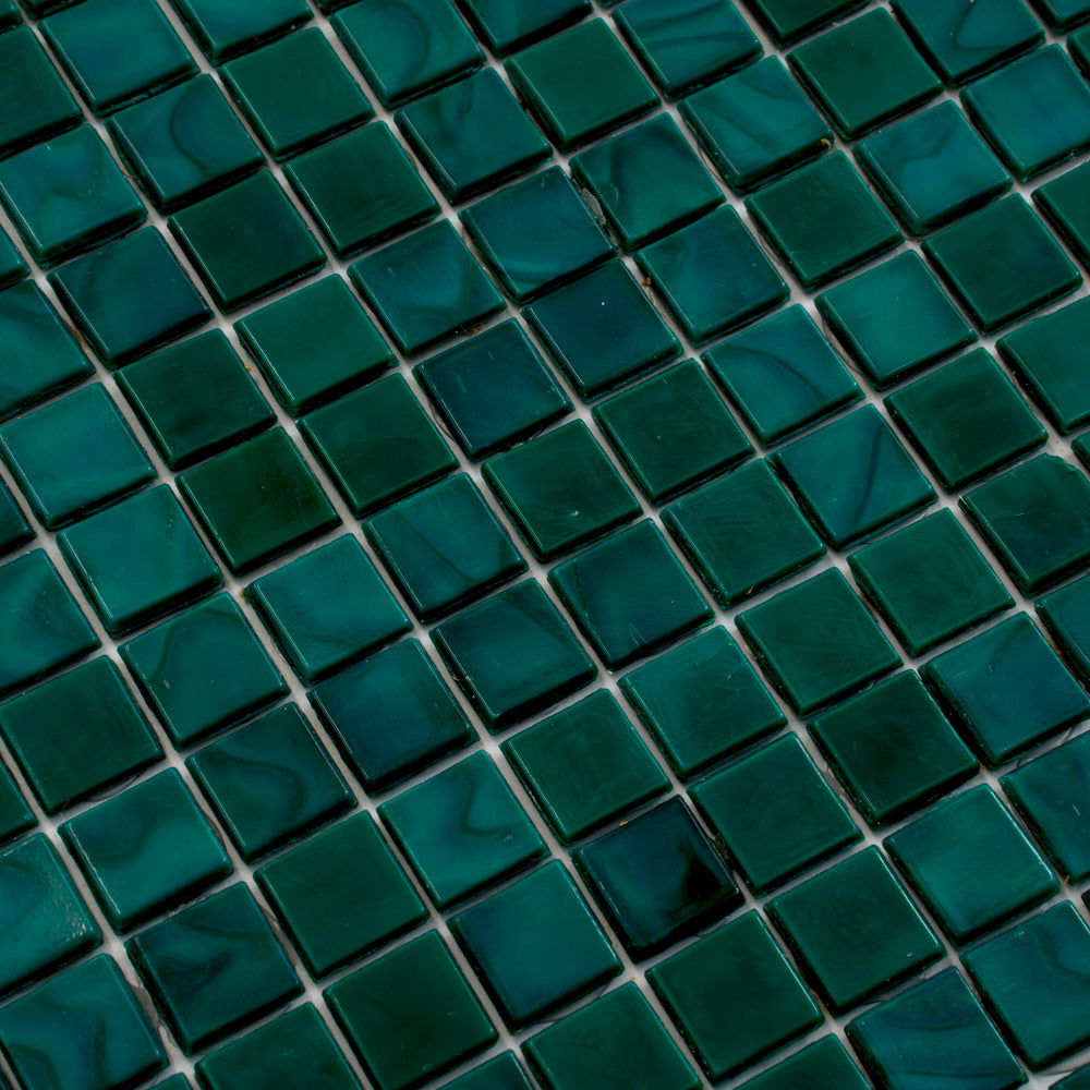 Dark Green 12x12 Glossy Uniform Square Glass Mosaic Tile (20 pack, 18.69 sq ft/case)