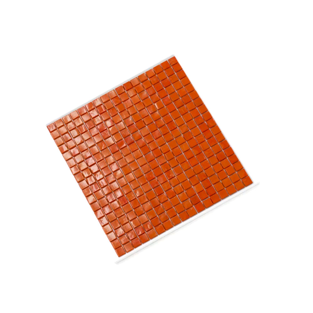 Red-Orange 12x12 Glossy Uniform Square Glass Mosaic Tile (20 pack, 18.69 sq ft/case) - Sample