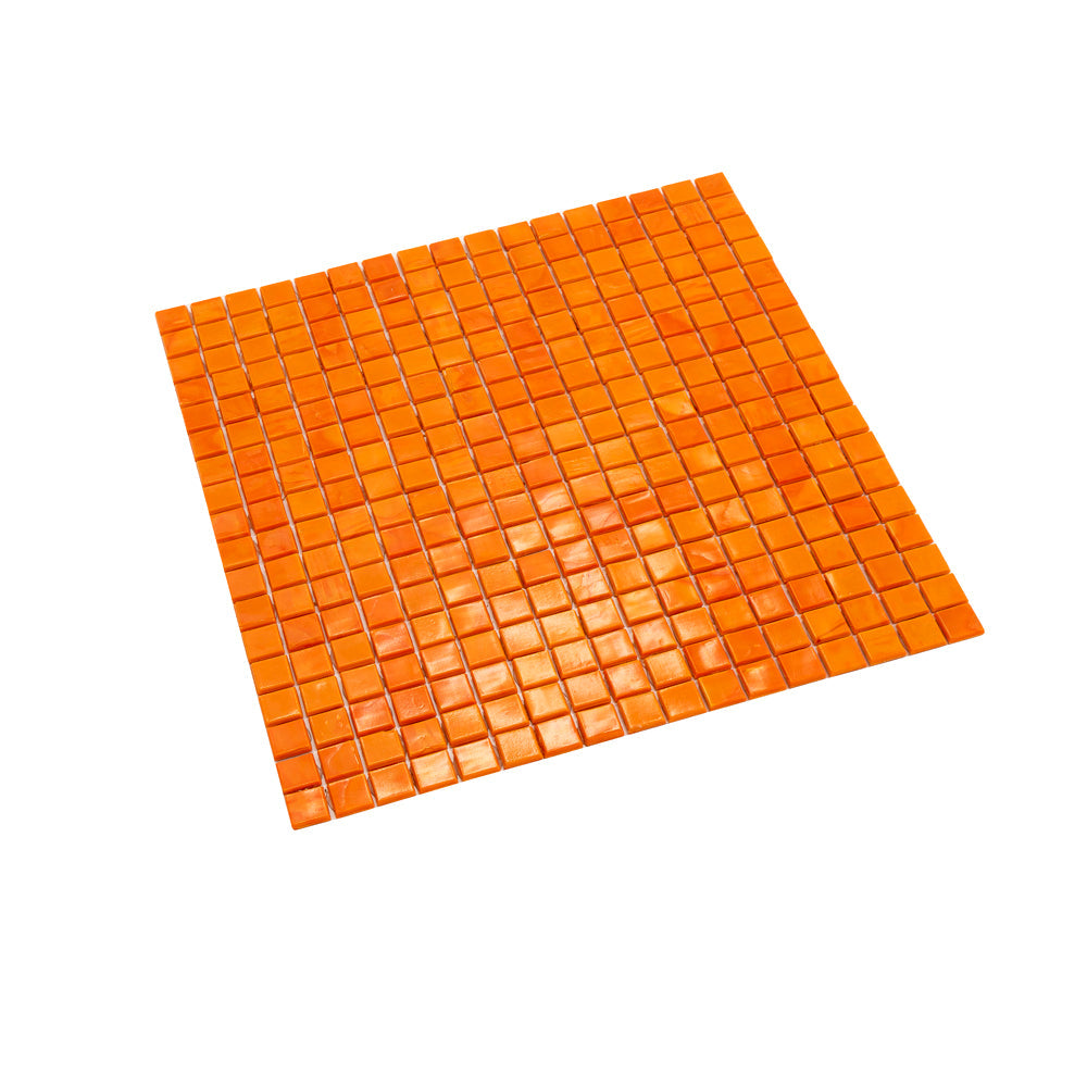 Red-Orange 12x12 Glossy Uniform Square Glass Mosaic Tile (20 pack, 18.69 sq ft/case) - Sample