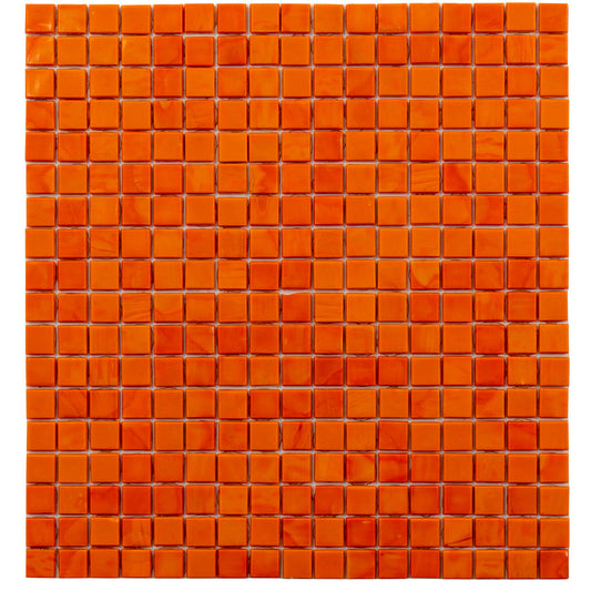 Red-Orange 12x12 Glossy Uniform Square Glass Mosaic Tile (20 pack, 18.69 sq ft/case) - Sample