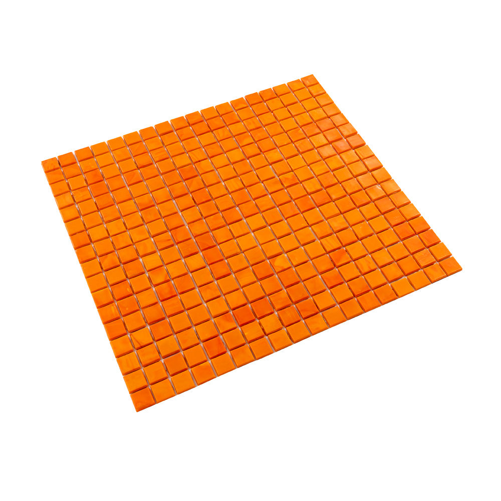 Red-Orange 12x12 Glossy Uniform Square Glass Mosaic Tile (20 pack, 18.69 sq ft/case) - Sample
