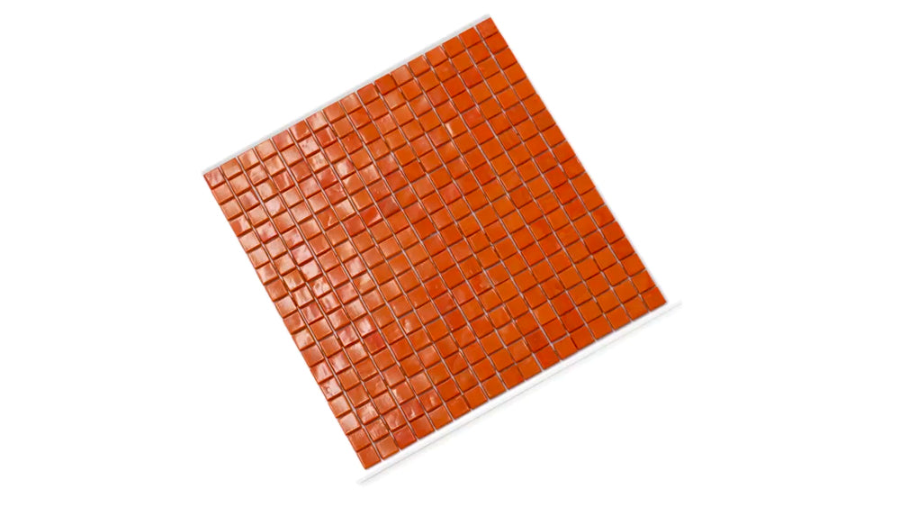 Red-Orange 12x12 Glossy Uniform Square Glass Mosaic Tile (20 pack, 18.69 sq ft/case) - Sample