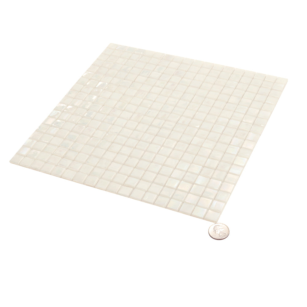 Dark Bone White 12x12 Glossy Uniform Square Glass Mosaic Tile (20 pack, 18.69 sq ft/case)
