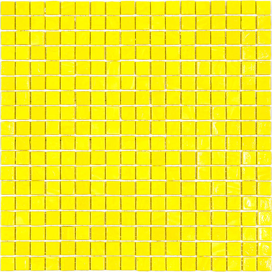 Yellow 12x12 Glossy Uniform Square Glass Mosaic Tile (20 pack, 18.69 sq ft/case) - Sample