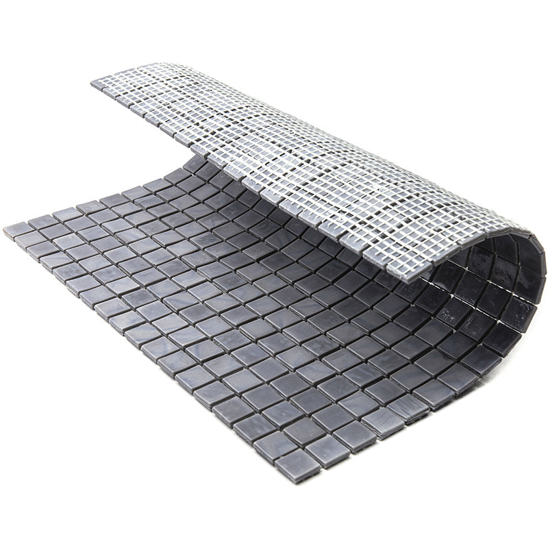Metal Gray 12x12 Glossy Uniform Square Glass Mosaic Tile (20 pack, 18.69 sq ft/case) - Sample