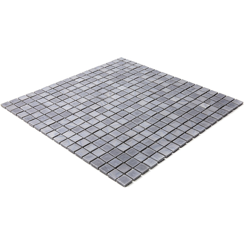 Metal Gray 12x12 Glossy Uniform Square Glass Mosaic Tile (20 pack, 18.69 sq ft/case) - Sample