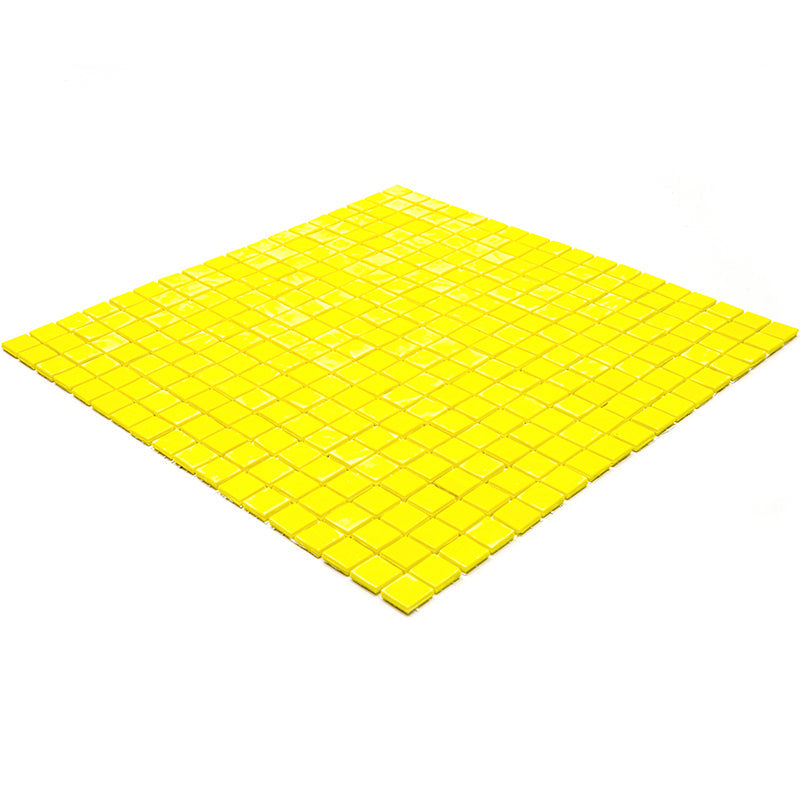Yellow 12x12 Glossy Uniform Square Glass Mosaic Tile (20 pack, 18.69 sq ft/case) - Sample