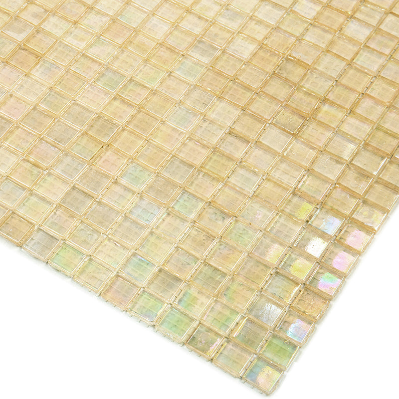 Light Fawn Beige 12x12 Glossy Uniform Square Glass Mosaic Tile (20 pack, 18.69 sq ft/case) - Sample
