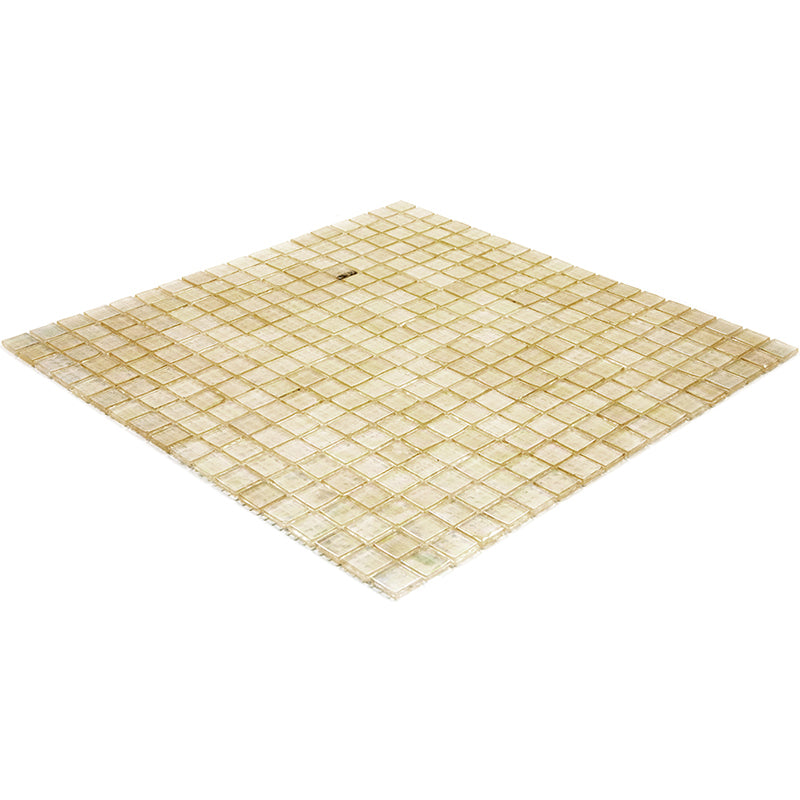 Light Fawn Beige 12x12 Glossy Uniform Square Glass Mosaic Tile (20 pack, 18.69 sq ft/case) - Sample