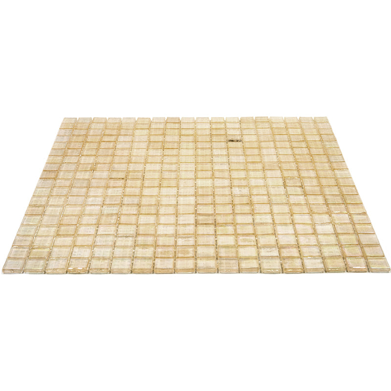 Light Fawn Beige 12x12 Glossy Uniform Square Glass Mosaic Tile (20 pack, 18.69 sq ft/case) - Sample