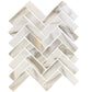 White Beige 11x13 Matte Herringbone Recycled Glass Mosaic Tile (10 pack, 9.625 sq ft/case) - Sample