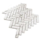 White with Gray Vein 11x13 Polished Herringbone Glass Recycled Glass Mosaic Tile (10 pack, 9.63 sq ft/case)