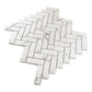White with Gray Vein 11x13 Polished Herringbone Glass Recycled Glass Mosaic Tile (10 pack, 9.63 sq ft/case) - Sample