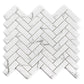 White with Gray Vein 11x13 Polished Herringbone Glass Recycled Glass Mosaic Tile (10 pack, 9.63 sq ft/case) - Sample