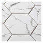 White with Gray Vein 10x12 Polished Hexagon Glass Recycled Glass Mosaic Tile (10 pack, 8.29 sq ft/case)