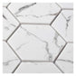 White with Gray Vein 10x12 Polished Hexagon Glass Recycled Glass Mosaic Tile (10 pack, 8.29 sq ft/case) - Sample