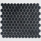 Black 10x12 Matte Hexagon Porcelain Mosaic Tile (10 pack, 8.36 sq ft/case)