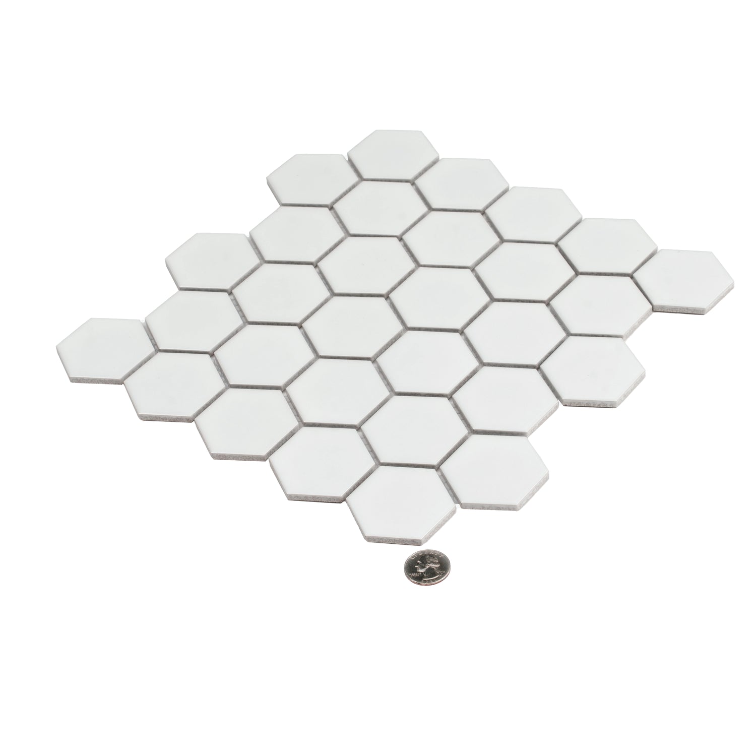 White 11x11 Matte Hexagon Porcelain Mosaic Tile (10 pack, 8.25 sq ft/case)