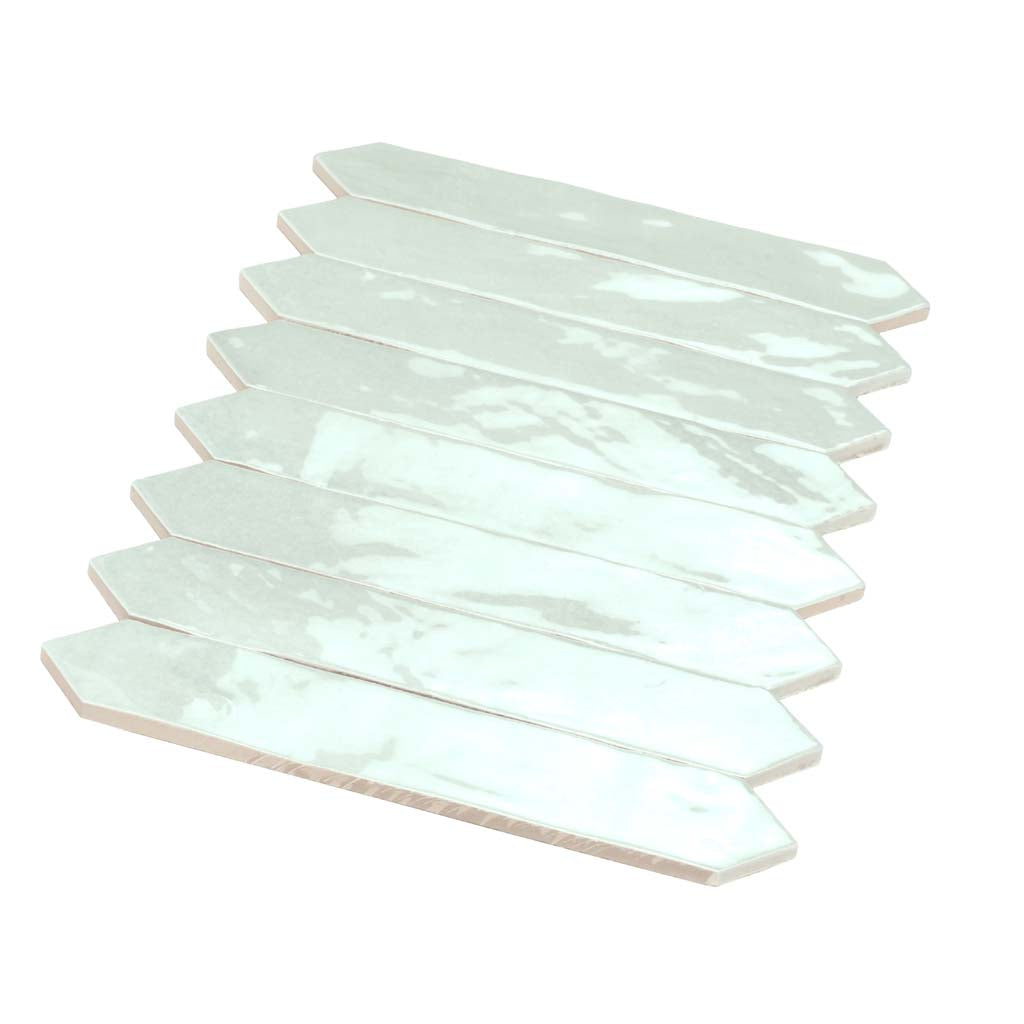 Pistachio Green 2x10 Glossy Picket Ceramic Tile (23 pack, 2.37 sq ft/case) - Sample