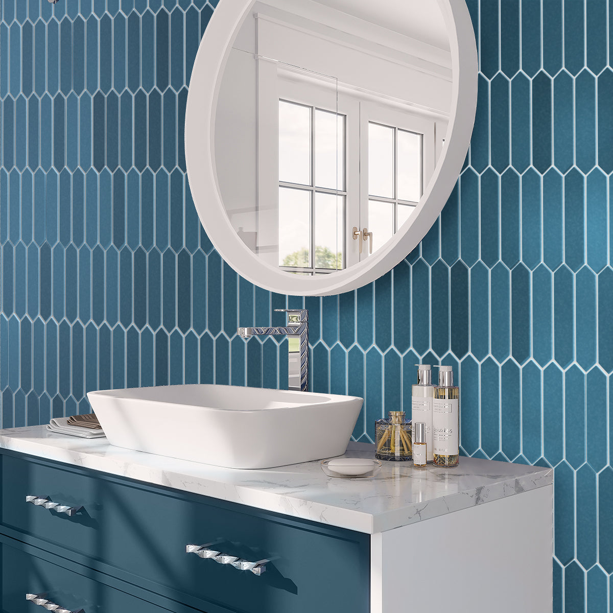 2x10 Festa Blue Picket Tile