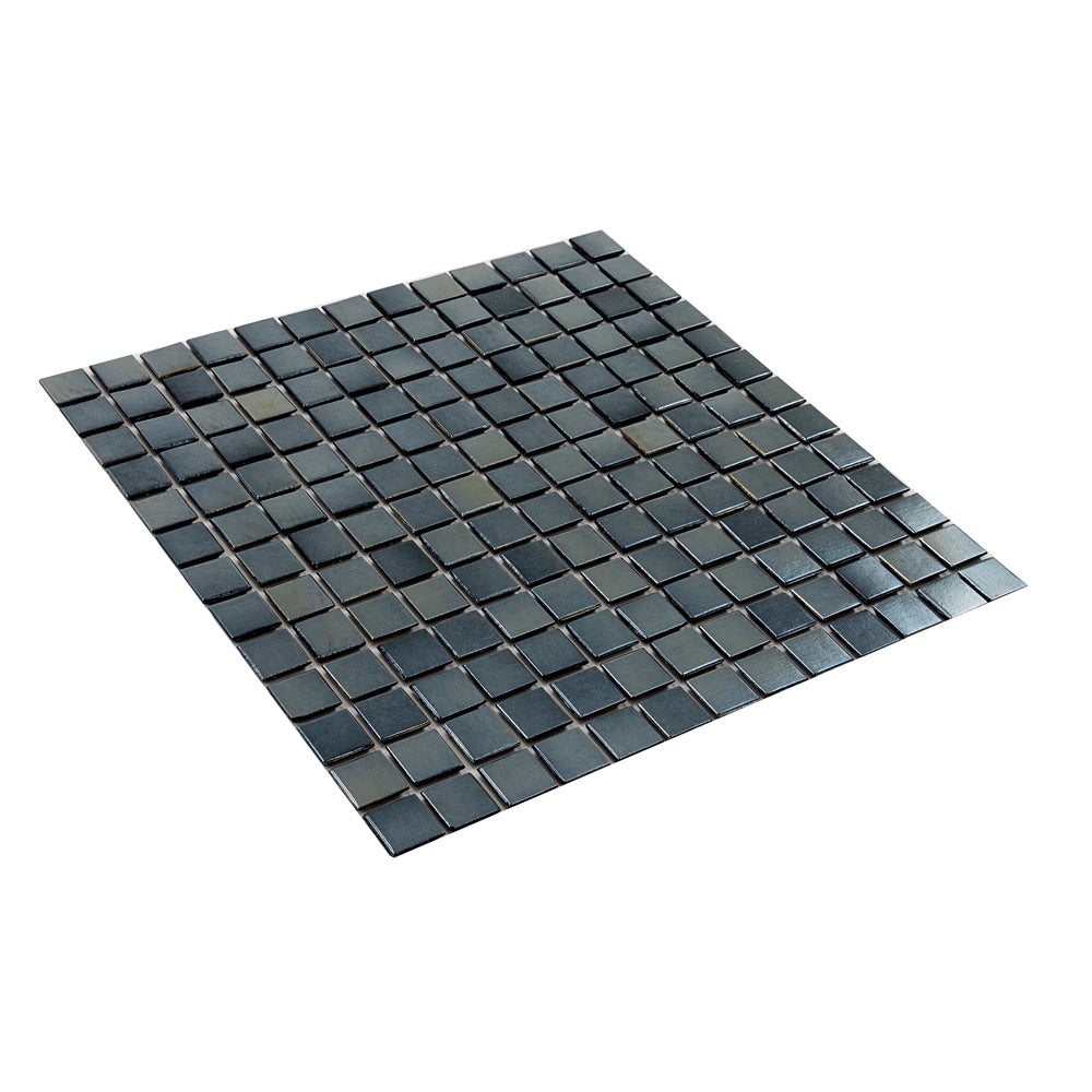 Shimmer Black 12x12 Glossy Uniform Square Glass Mosaic Tile (20 pack, 20 sq ft/case)