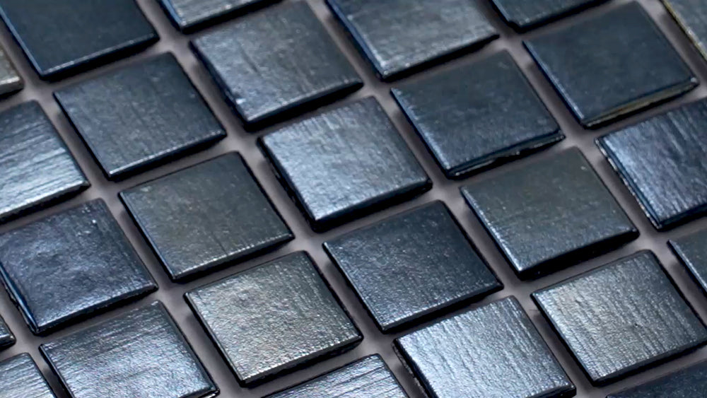 Shimmer Black 12x12 Glossy Uniform Square Glass Mosaic Tile (20 pack, 20 sq ft/case)