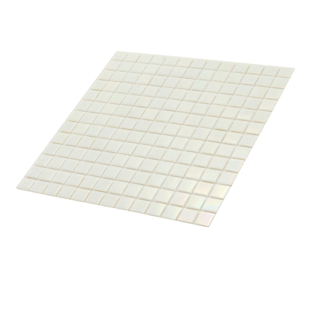 Cotton White 12x12 Uniform Square Glossy Glass Mosaic Tile (20 pack, 20 sq ft/case)