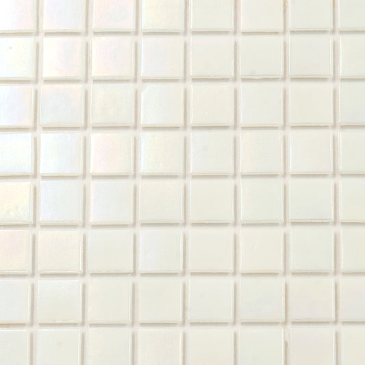 Cotton White 12x12 Uniform Square Glossy Glass Mosaic Tile (20 pack, 20 sq ft/case)