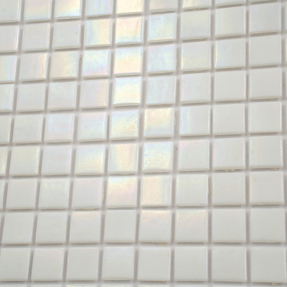White 12x12 Glossy Uniform Square Glass Mosaic Tile (20 pack, 20 sq ft/case) - Sample