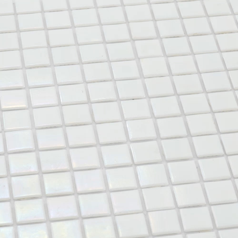 White 12x12 Glossy Uniform Square Glass Mosaic Tile (20 pack, 20 sq ft/case) - Sample