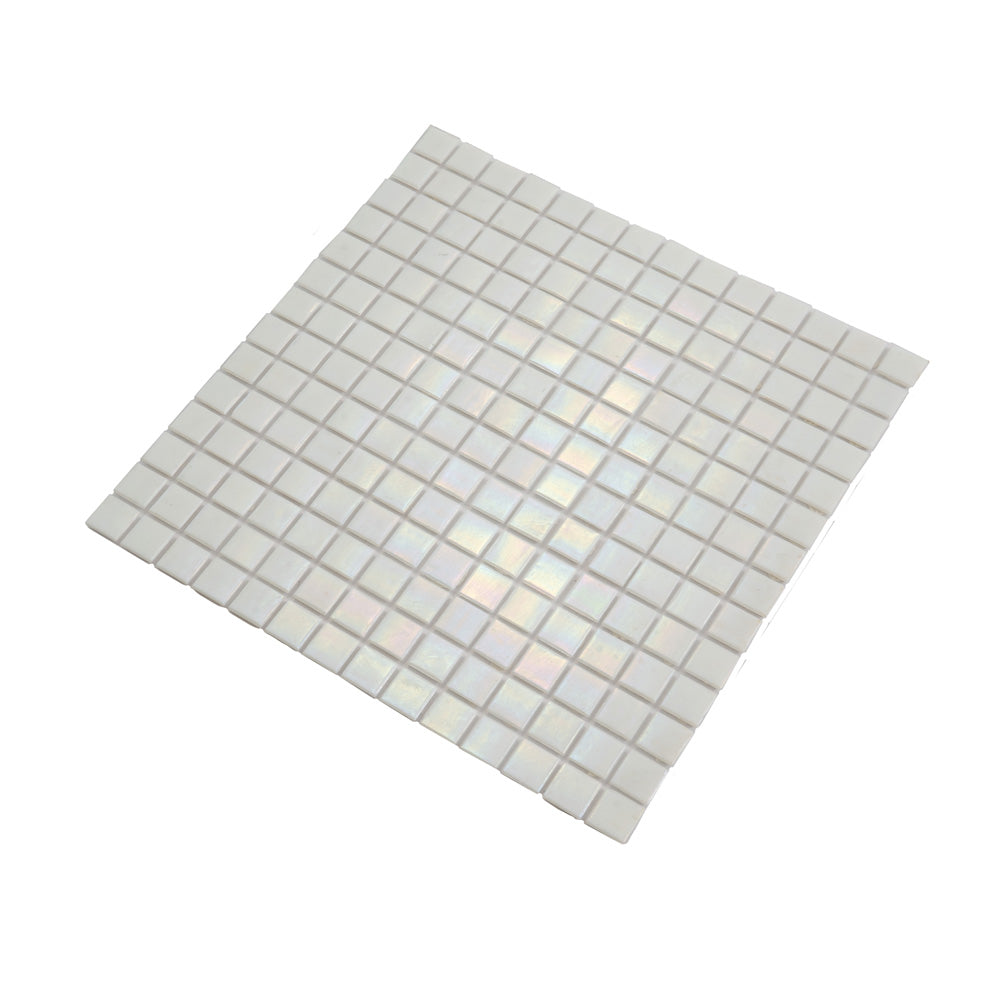 White 12x12 Glossy Uniform Square Glass Mosaic Tile (20 pack, 20 sq ft/case) - Sample