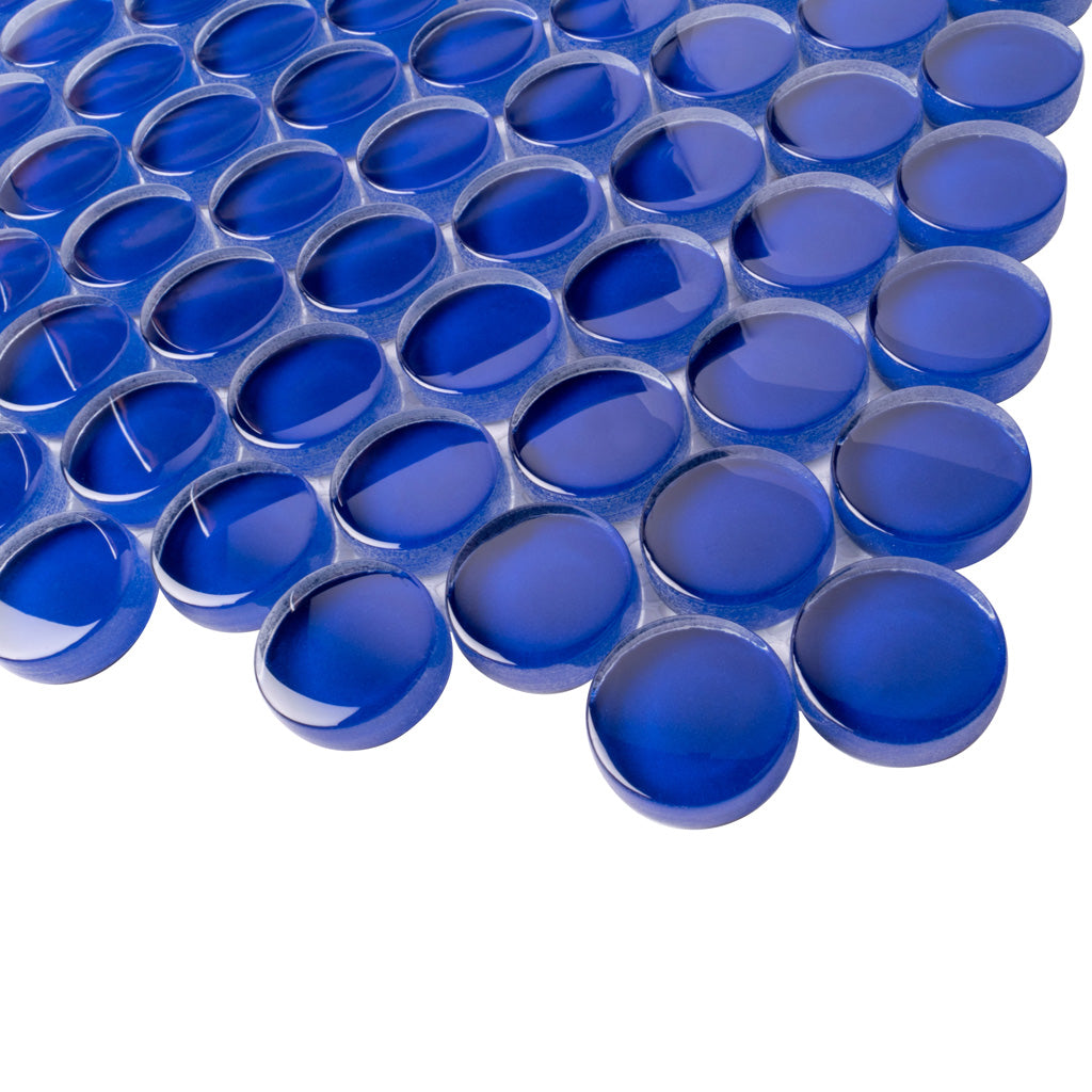 12x12 Cobalt Blue Penny Glass Tile