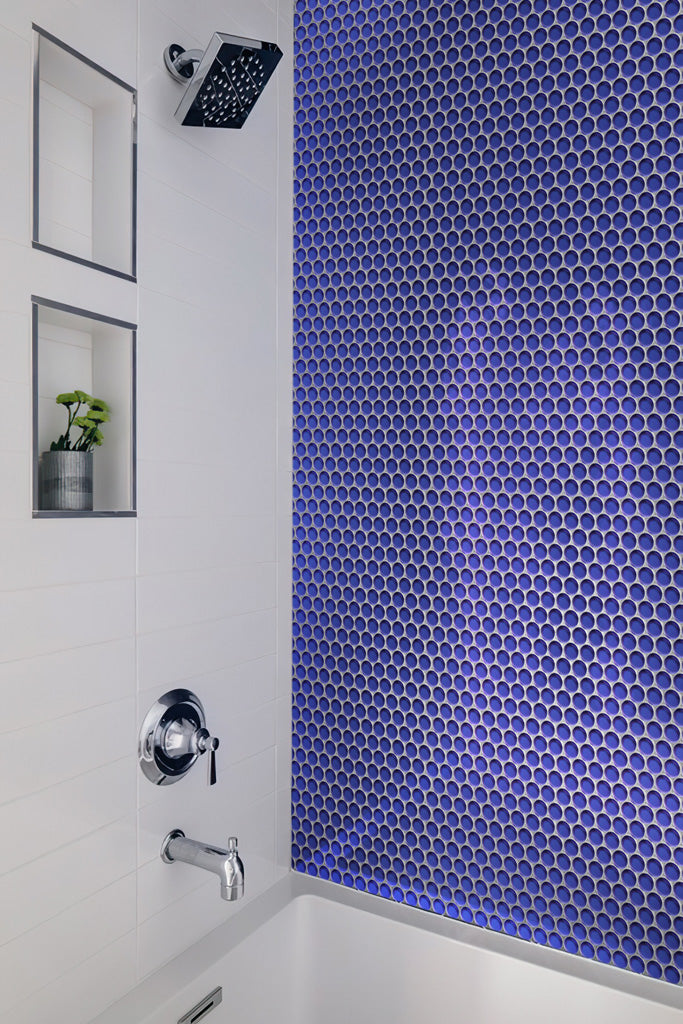 12x12 Cobalt Blue Penny Round Tile