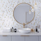 11x11 White and Gold Hexagon Peel and Stick Tile
