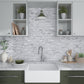 White Silver 10x12 Polished Brick PVC Peel & Stick Tile (10 pack, 9.26 sq ft/case)