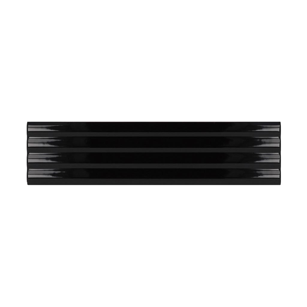 2x8 Black Glossy Tile