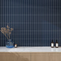 Blue 2x8 Glossy Ceramic Subway Deco Tile (38 pack, 4.09 sq ft/case)