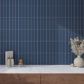 Blue 2x8 Matte Ceramic Subway Deco Tile (38 pack, 4.1 sq ft/case)