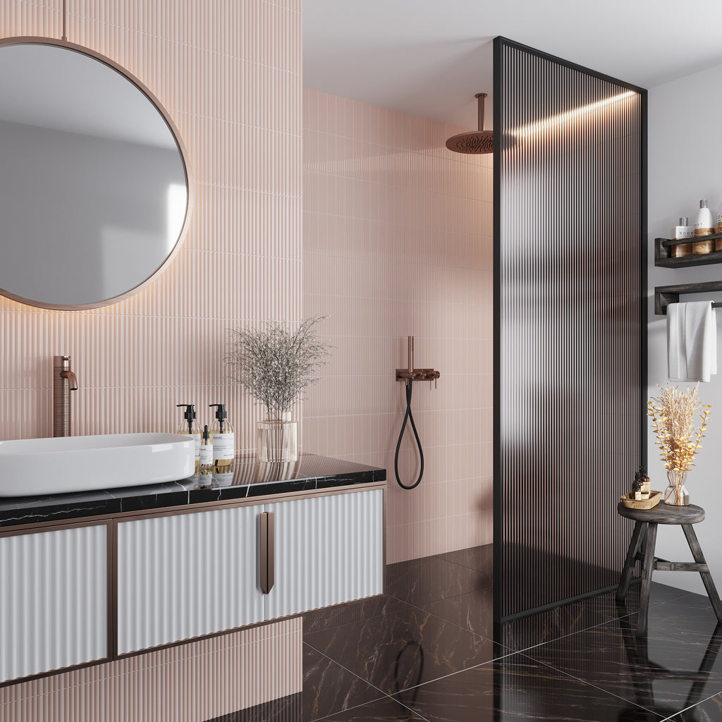 Pink 2x8 Glossy Ceramic Subway Deco Tile (38 pack, 4.09 sq ft/case)