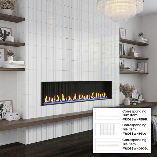 White 2x8 Glossy Ceramic Subway Deco Tile (38 pack, 4.09 sq ft/case)